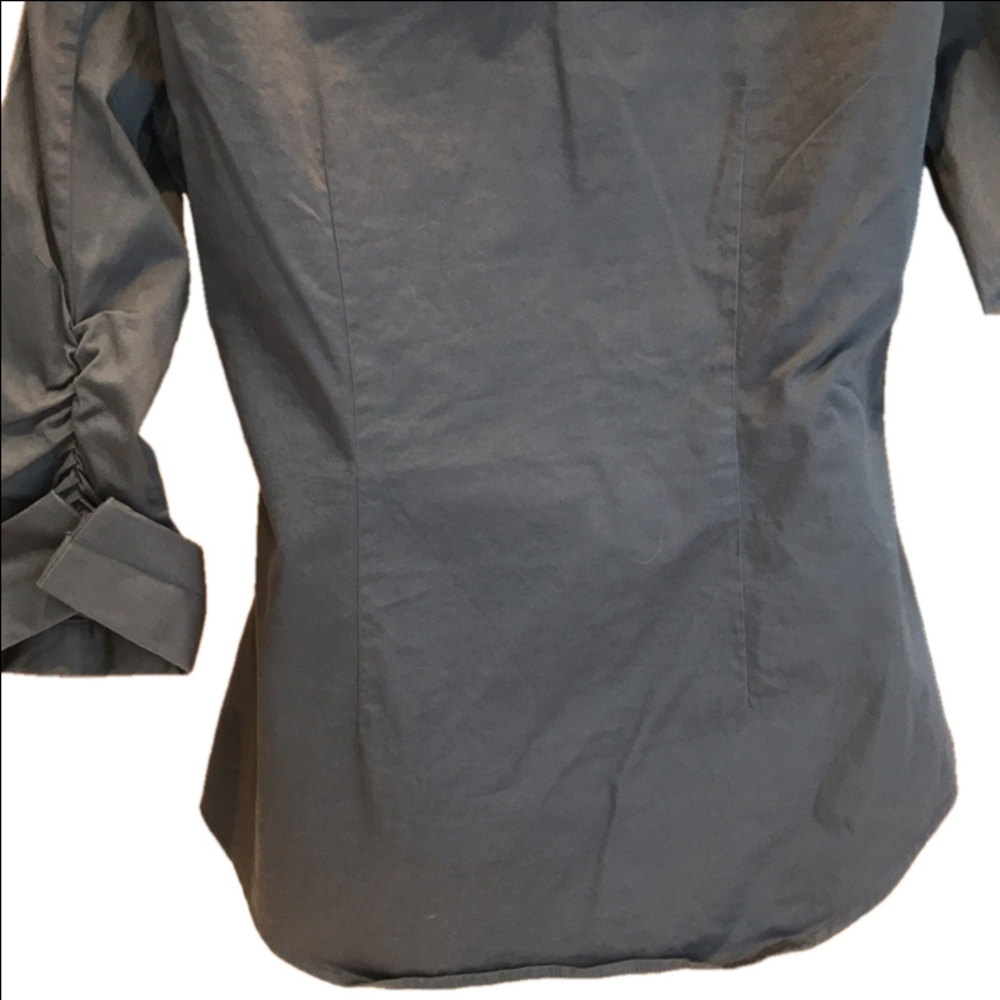 Banana Republic Grey Tailored Crisp Cotton Button Up Dress Shirt Women's S - Picture 8 of 16